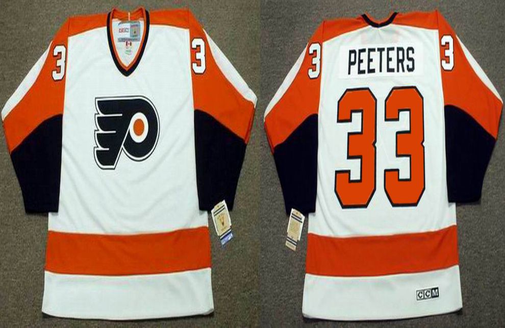 2019 Men Philadelphia Flyers #33 Peeters White CCM NHL jerseys